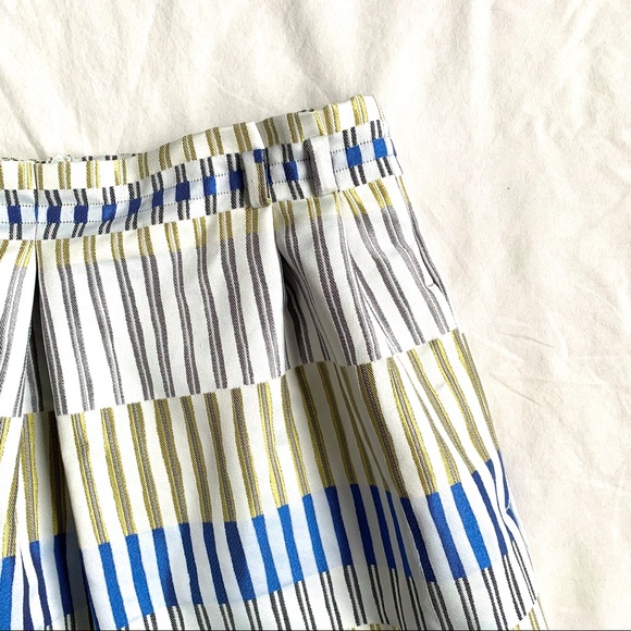Massimo Dutti Pleated Striped Mini Skirt - Picture 2 of 13